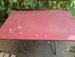 Bigla Gartentisch rot Metall Klapptisch gebraucht
