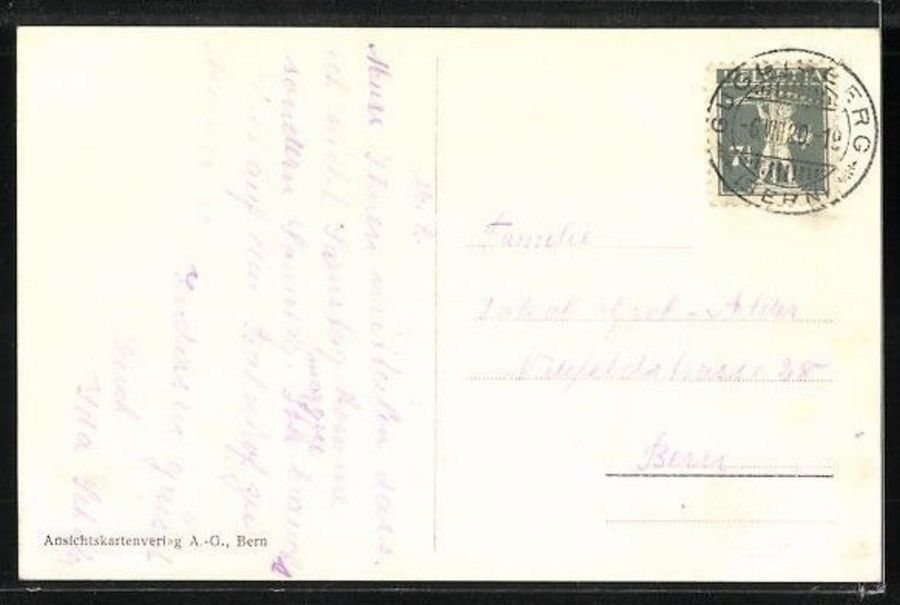 Ansichtskarten: Guggisberg, gelaufen 1920 – Gebraucht aus Frauenfeld von POML 1