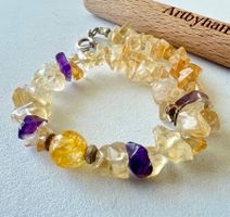 Vintage Citrin-Armband im Verlauf mit Amethyst & Silber