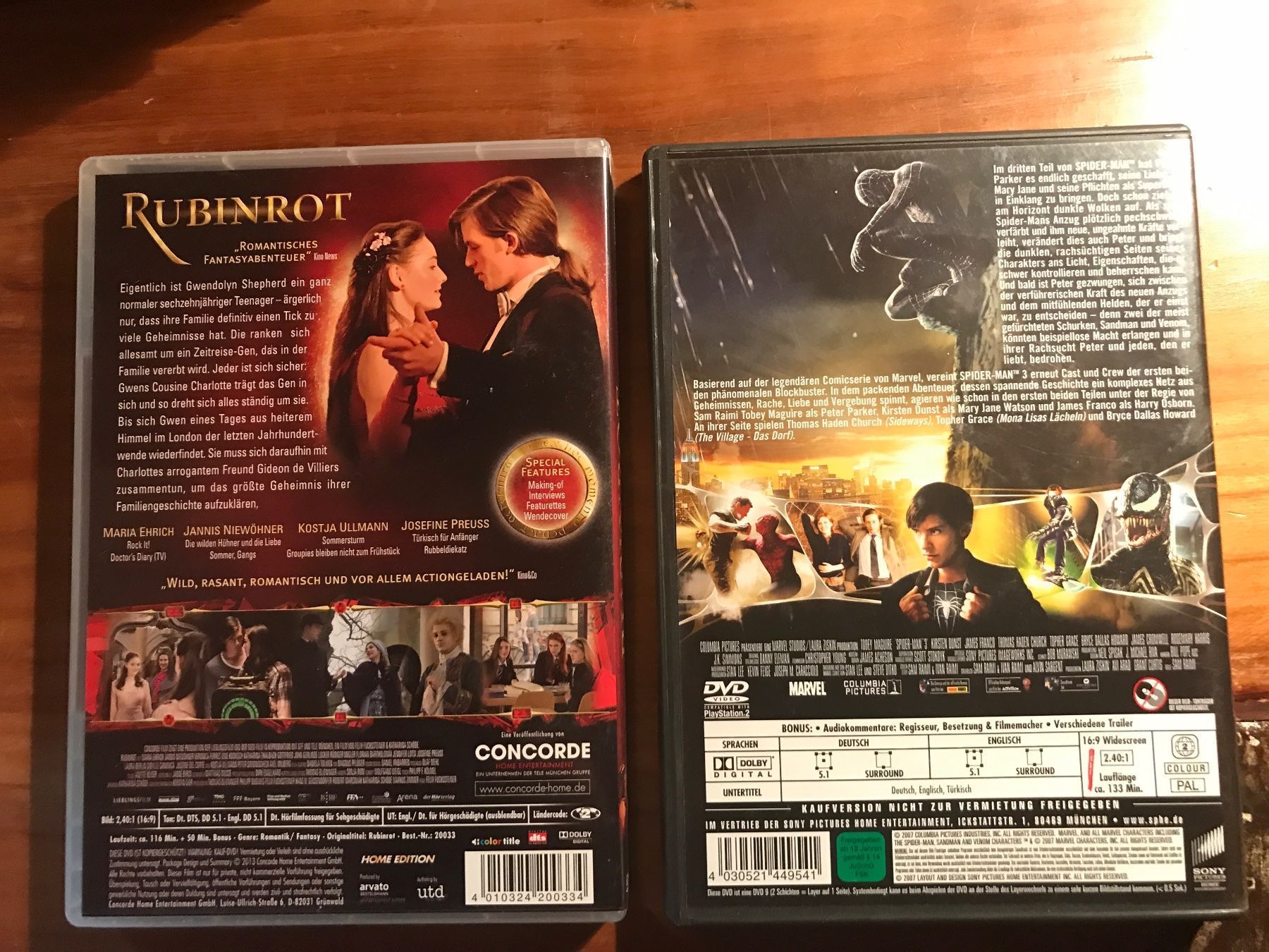 Tutti i DVDs: Rubinrot, Spiderman 3 – Usato da Schliern b. Köniz venduto da Corinu59 1