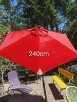 Parasol KUBA 240 rouge inclinable protection anti-UV 50+