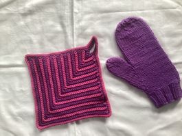 Topflappen und Backhandschuh