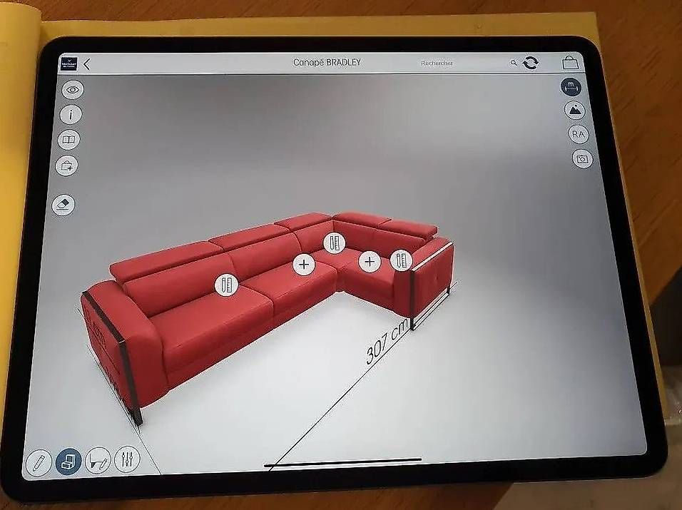 Sofas: Canapé d'angle cuire rouge électrique – Gebraucht aus Nyon von Shurikem 3