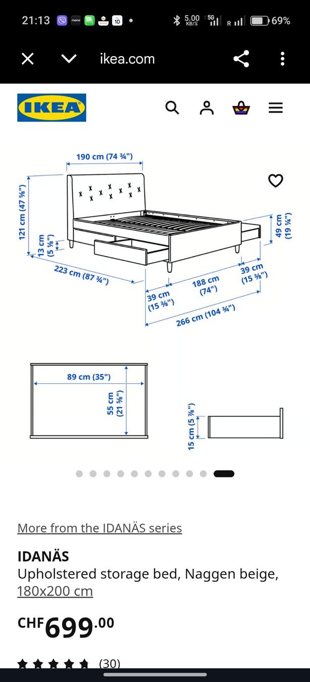 Ikea Letti: Bett IKEA IDANÄS – Usato da Adligenswil venduto da ser_6mpq 1