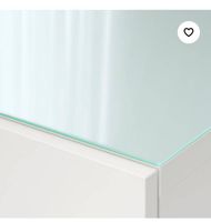 BESTÅ Deckplatte, Glas weiß/hellgrün, 180x40 cm