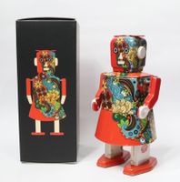 Blech Roboter Frau, Blossombot Robot, zum aufziehenm Limitie
