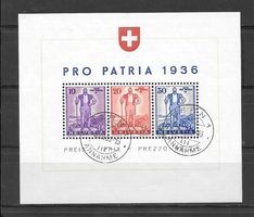 W8 Sonderblock Pro Patria 1936 gestempelt Bern 1 3.12.1936
