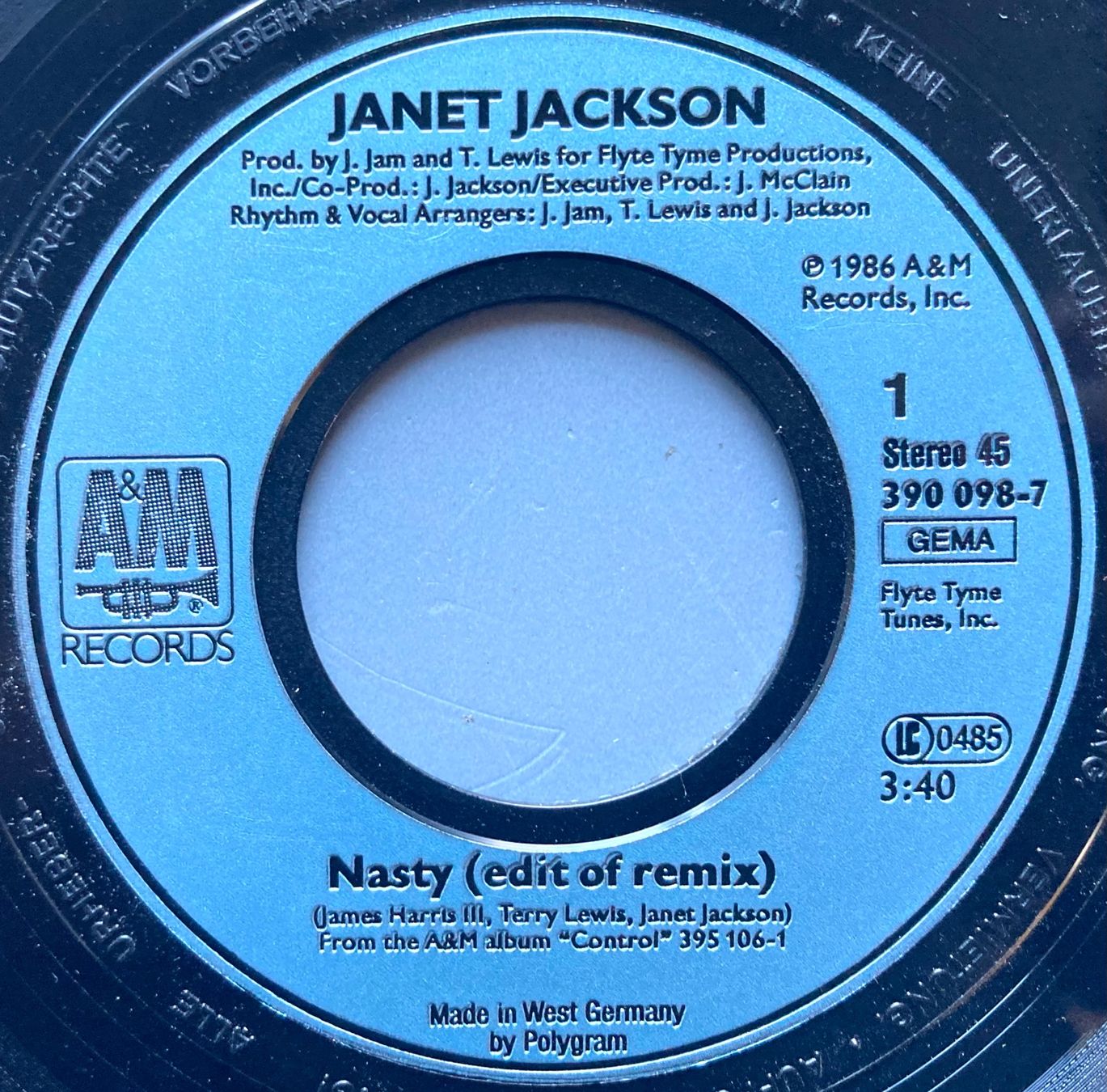 Schallplatten: JANET JACKSON - NASTY – Gebraucht aus Poliez-Pittet von Newtown-Records 2