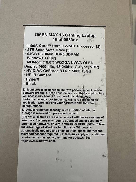 Intel Notebook: HP OMEN High-End Gaming Laptop  RTX 5080 – Usato da Rapperswil BE venduto da Rnn21 3