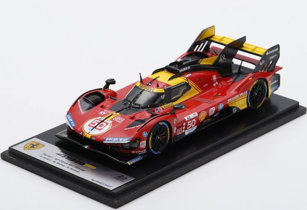 FERRARI 499P #50 WINNER 24H LE MANS 2024 FUOCO / NIELSEN / MOLINA 1/18 BBR (WITH SHOWCASE