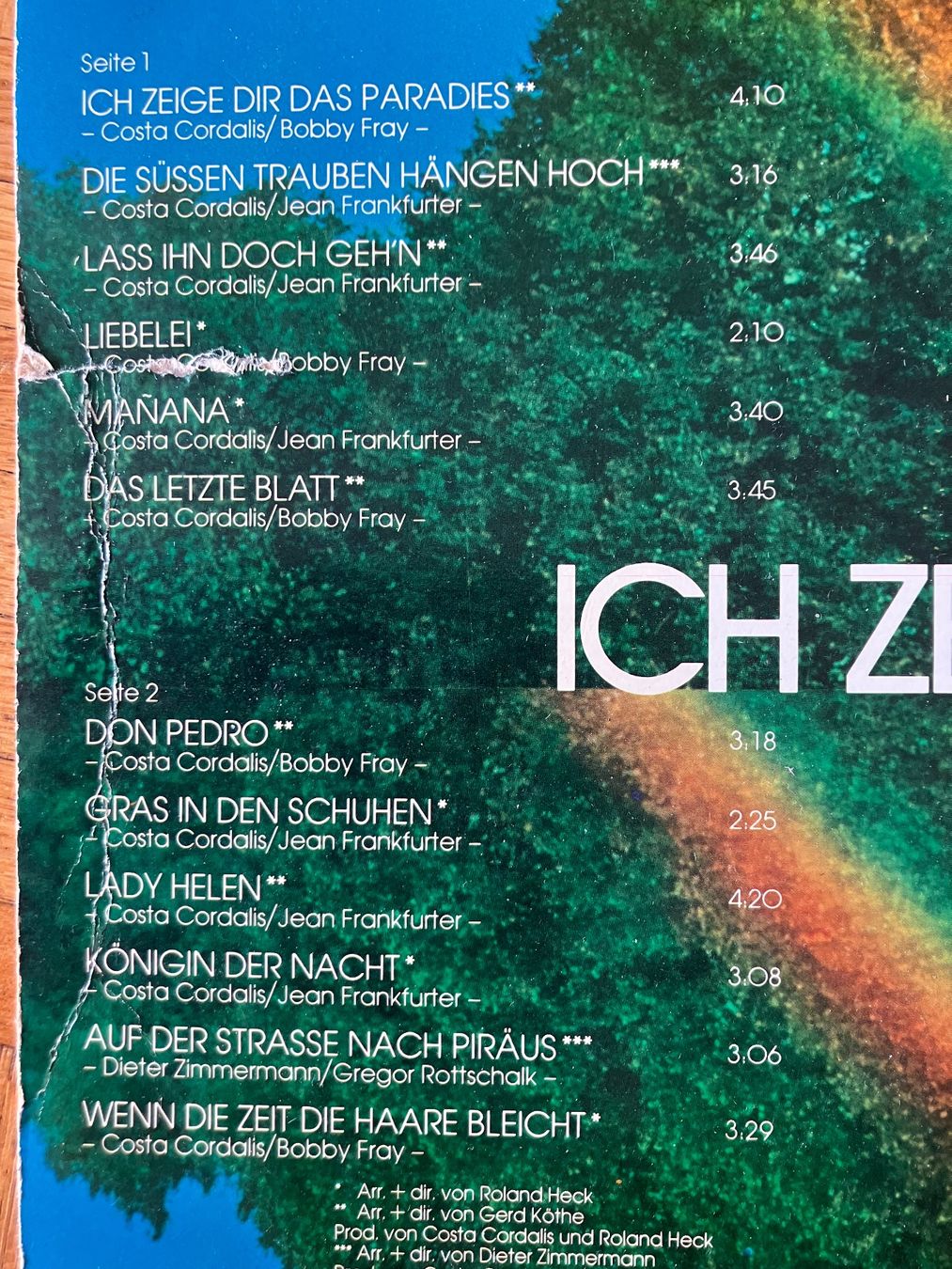Dischi in vinile: LP   Costa Cordalis  /  Ich zeige dir das Paradies – Usato da Winterthur venduto da efant12 2