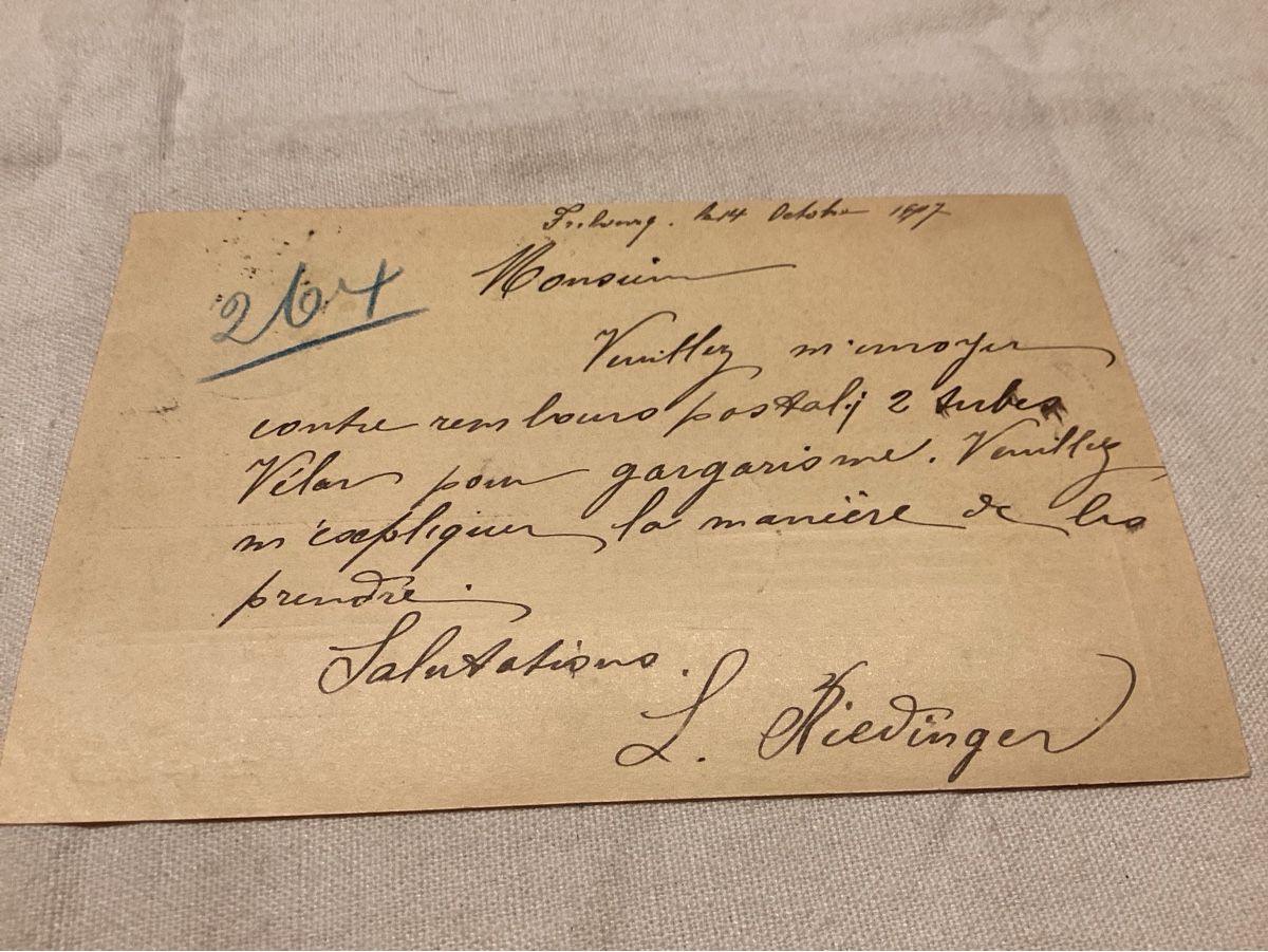 Ansichtskarten: Fribourg hôtel + blanche 1907 – Gebraucht aus Luc (Ayent) von Rebouille 3