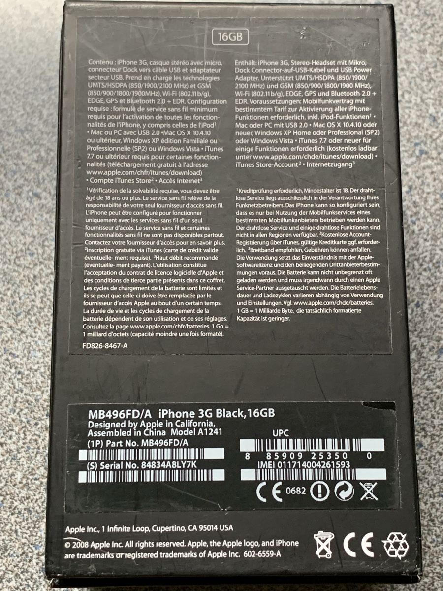 Apple Telefoni cellulari / Smartphones: Apple iPhone 3G Black 16GB – Usato da Wangen b. Olten venduto da Finolino28 5