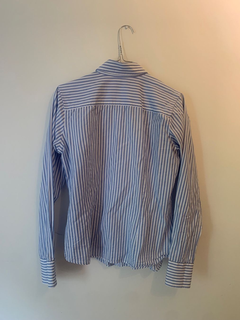 Camicette: Thomas Pink Bluse, Blau & Weiß Gestreift, 100% Baumwolle – Usato da Verbier venduto da pat_q5hr 4