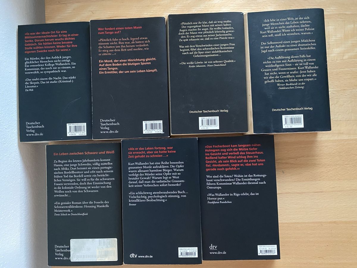 Libri: 7 Bücher/Romane/Krimi von Henning Mankell – Usato da Schwarzenburg venduto da Michellu 1