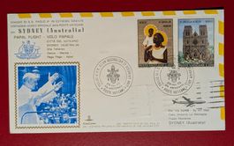 VATIKAN FLUGPOST FLUG PAPST ROM TEHERAN IRAN AUSTRALIEN 1970