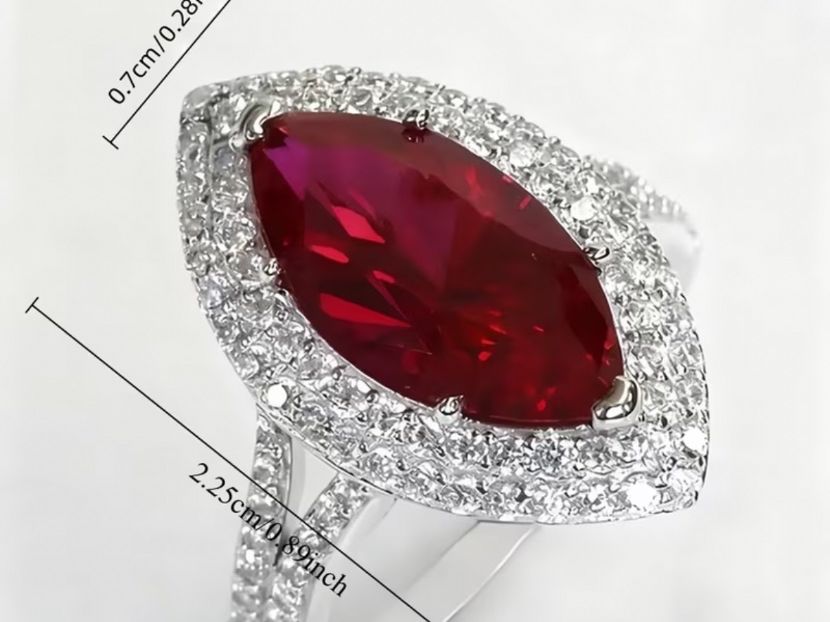 Anelli: Luxus Elegante Gr.19/9 Ring Farbe: Silber / Rot – Nuovo (secondo la descrizione) da Biel-Bienne venduto da Roserosse13 8