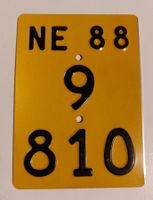 Velonummer NE 88 Mofanummer gelb plaque Mofa