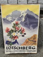 Altes original Werbe Plakat / Lötschberg Bahn - Ausgabe 1939
