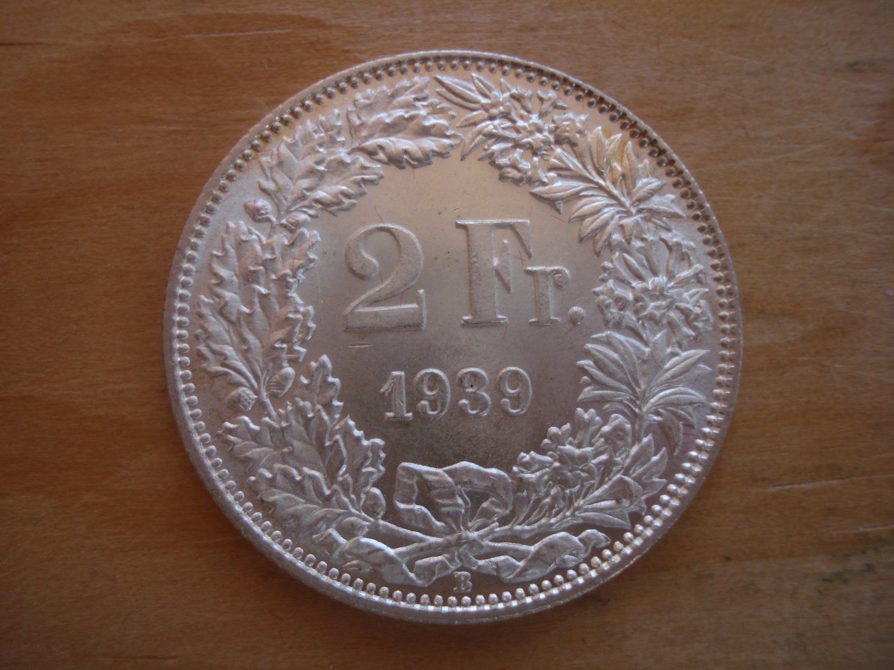 Alle Münzen: (C1) 2 Franken 1939 STGL – Gebraucht aus Erlach von Net-Coins