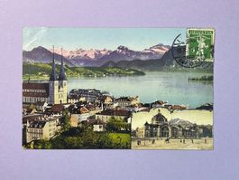 Luzern und die Alpen - sauberer Stempel 1912 !!!