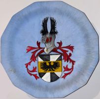 Holzteller mit Wappen zum aufhängen für Wand