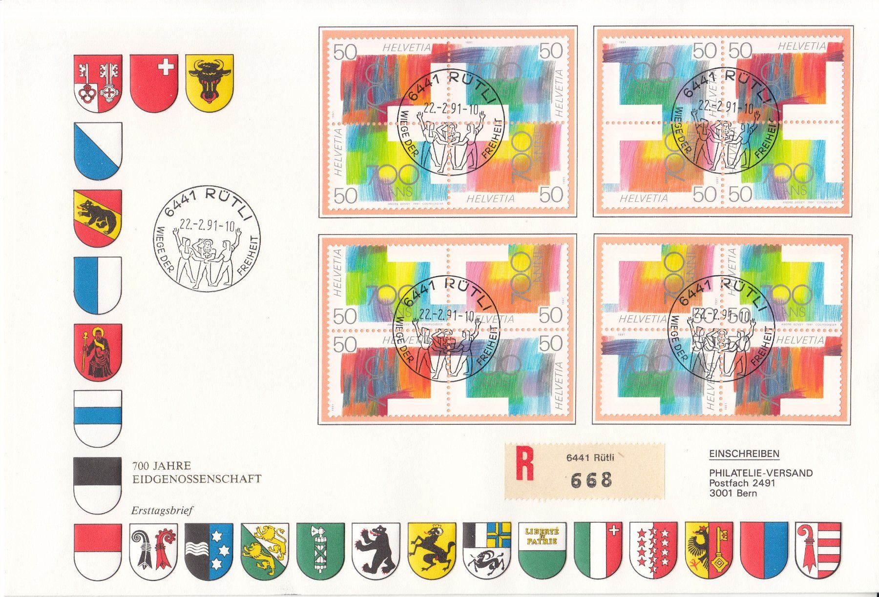 Tutti i francobolli: SBK 807l - 810l auf 1 Gross-FDC – Usato da Bürglen TG venduto da StampGraf
