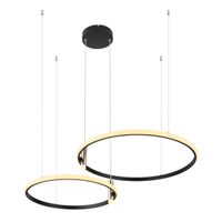 LED Pendelleuchte, Schwarz, 70 cm Ø