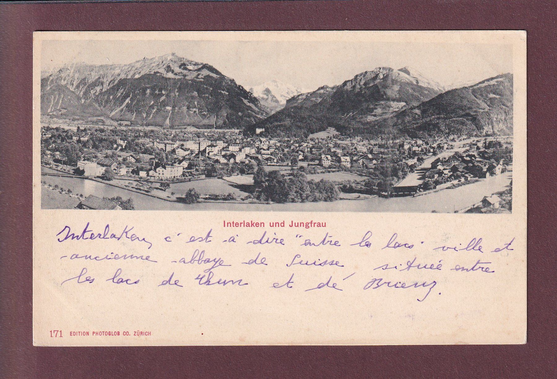 Ansichtskarten: INTERLAKEN - Jungfrau – Gebraucht aus Pully von nicecards