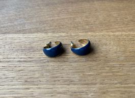 Kleine Kreolen blau gold