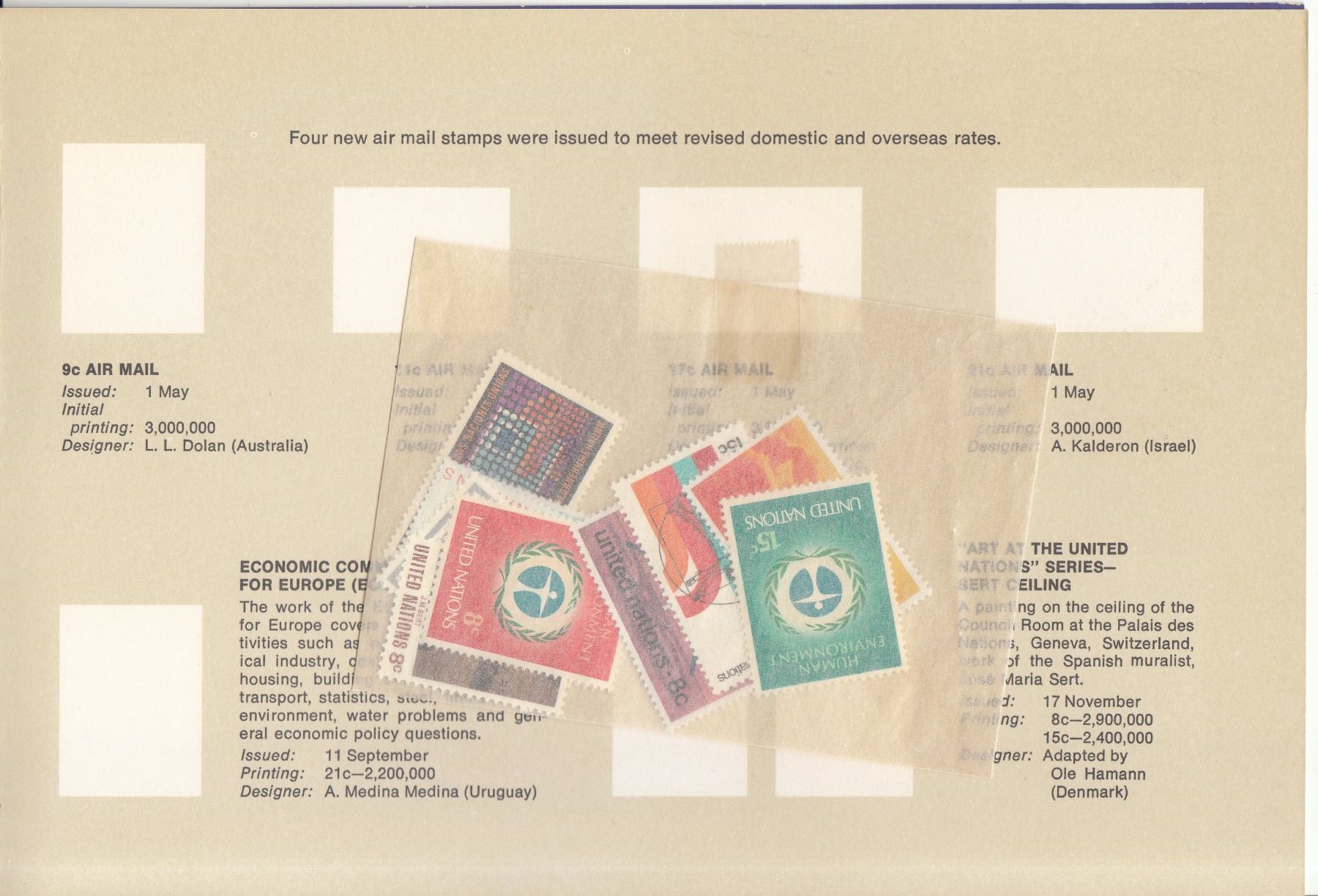 Tous les timbres: Uno New York Souvenir-Folder 1972 postfrisch – D'occasion à Bürglen TG par StampGraf 1
