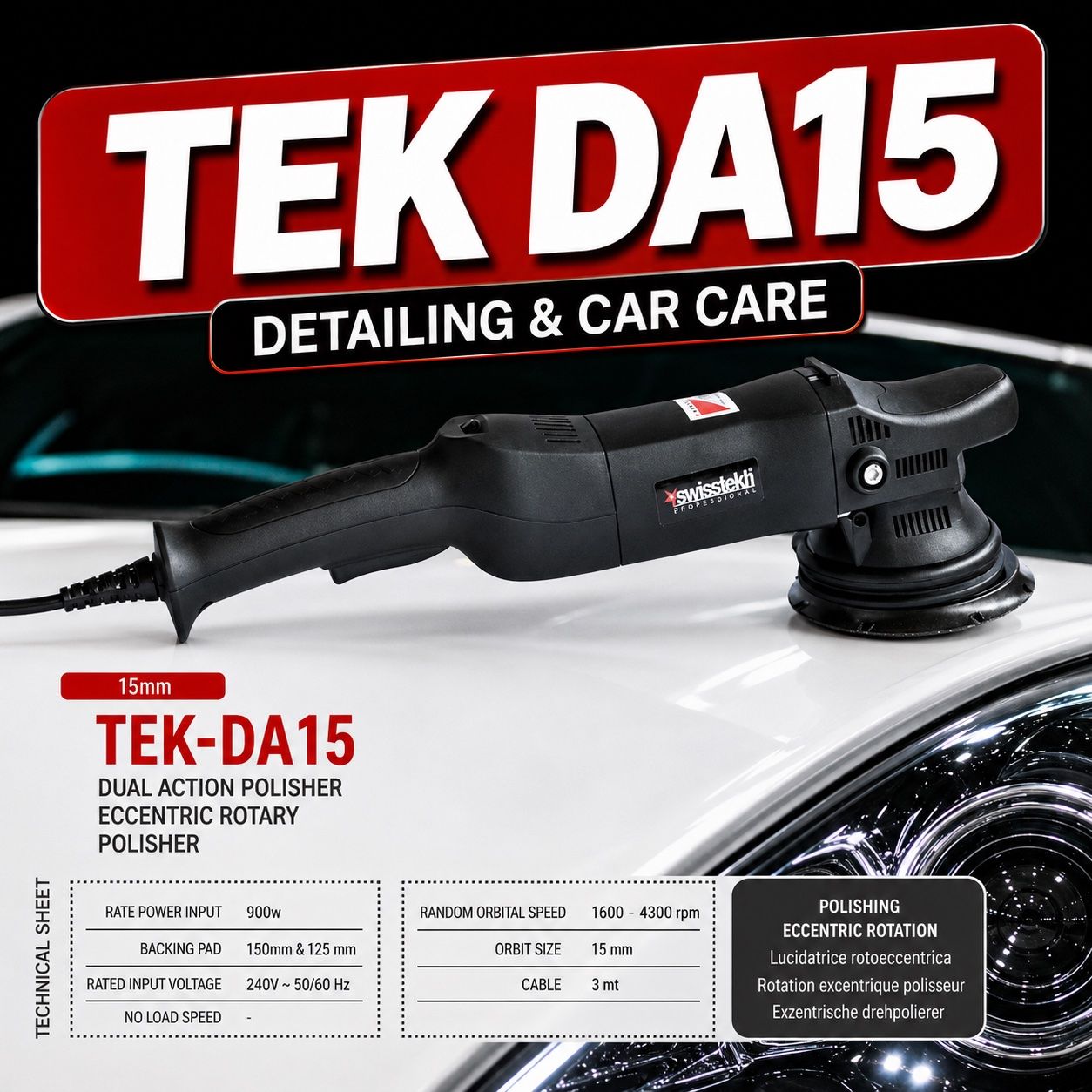 Tutti gli attrezzi: LUCIDATRICE ROTORBITALE - TEK-DA15 - Detailing e Car Care – Nuovo e nell'imballaggio originale da Cadempino venduto da Tek.Pro.AG