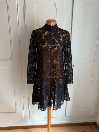 Spitzenkleid schwarz elegant XS