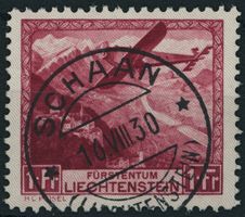 FL - 1930 - Flugpost - Flugzeug - Voll Stempel