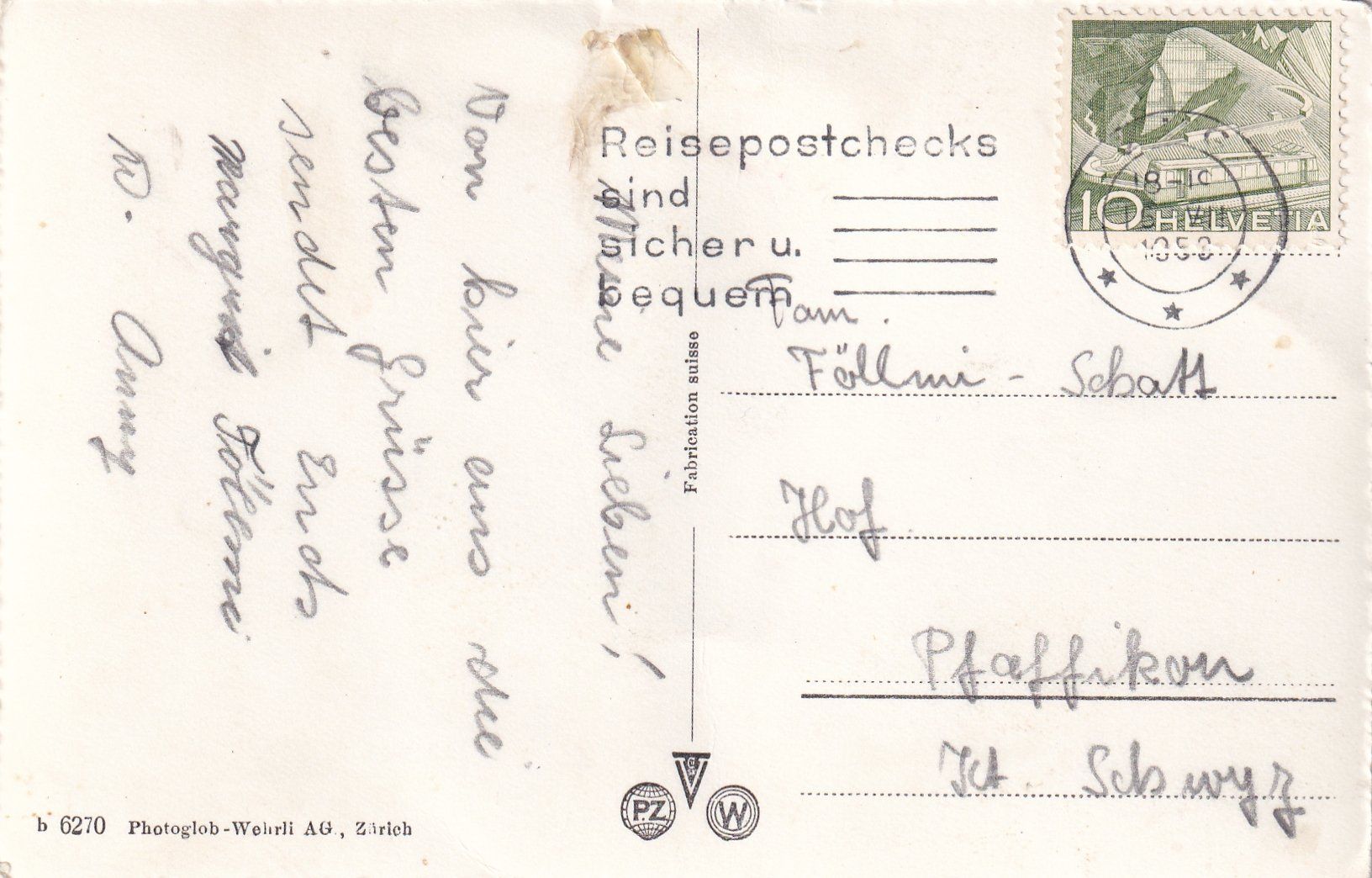 Cartoline postali: Zug - Blick gegen die Alpen /ay – Usato da Hombrechtikon venduto da Rudolf07 1