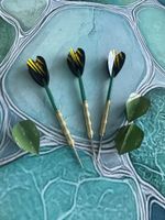 Darts Set mit Spitzen, Schwarz/Gold - Top Zustand!