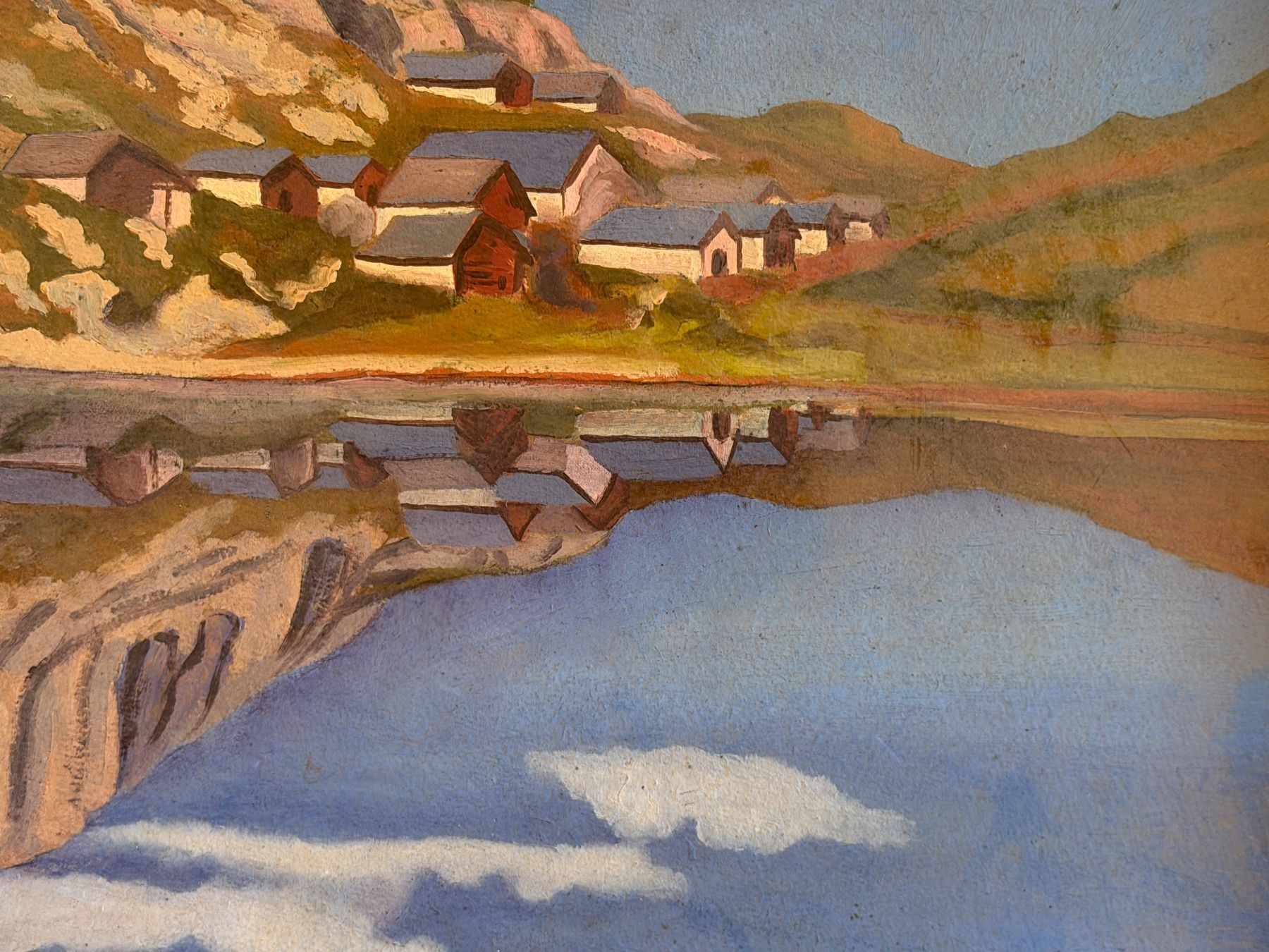 Dipinti: Vintage Ölgemälde Bergdorf Seereflexion 1926 – Usato da Basel venduto da PAUL_ART 2