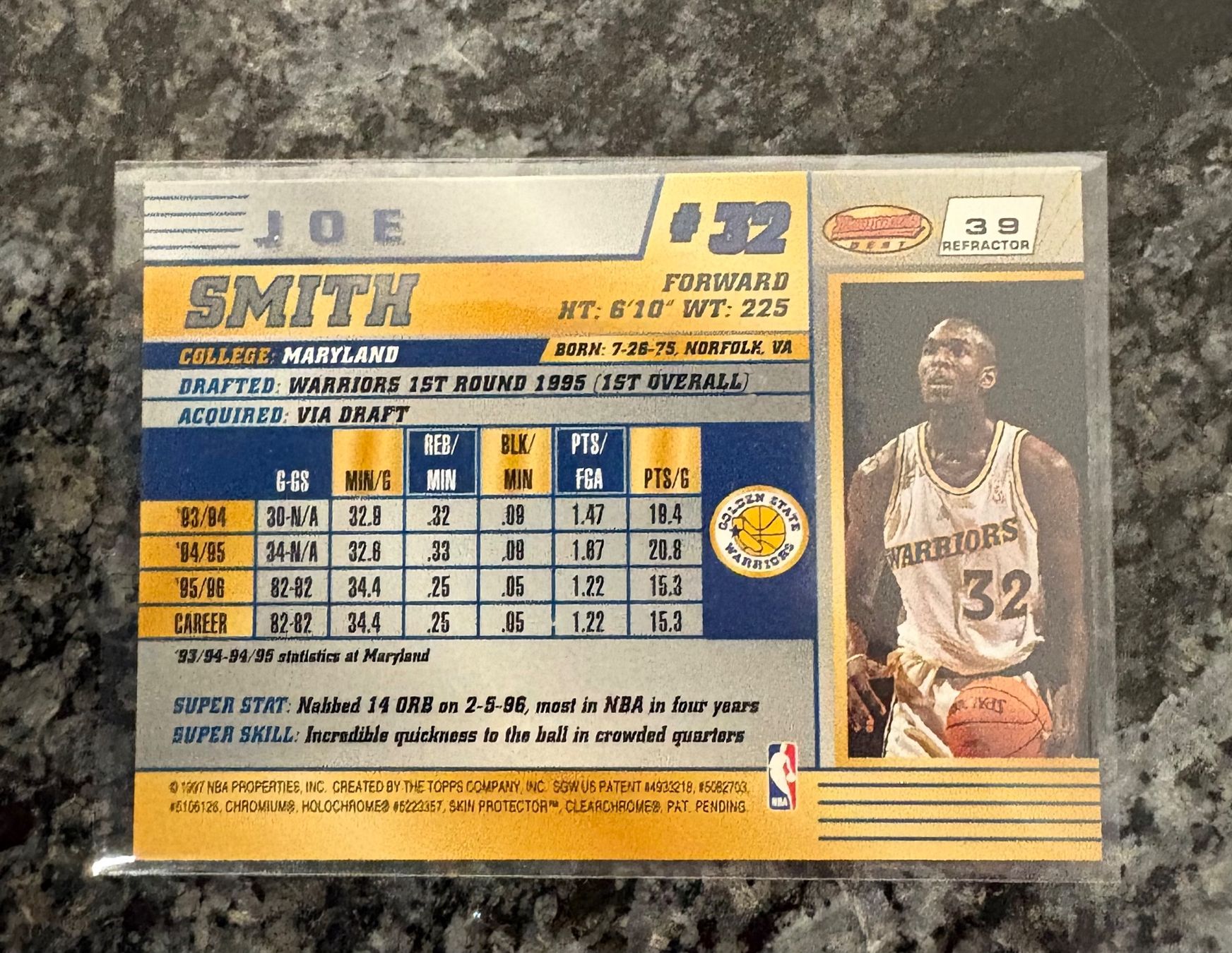 Nba Sammelbilder & Trading cards: NBA Joe Smith Bowmans Best 96/97 Refractor Card – Neu (gemäss Beschreibung) aus Muttenz von joba23 1