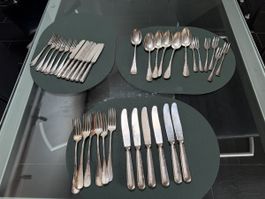 6-teiliges Besteck - Hotelsilber (ungereinigt)