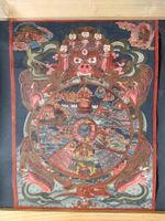 Tibetischer Thanka, Buddhabild auf Stoff 42x56