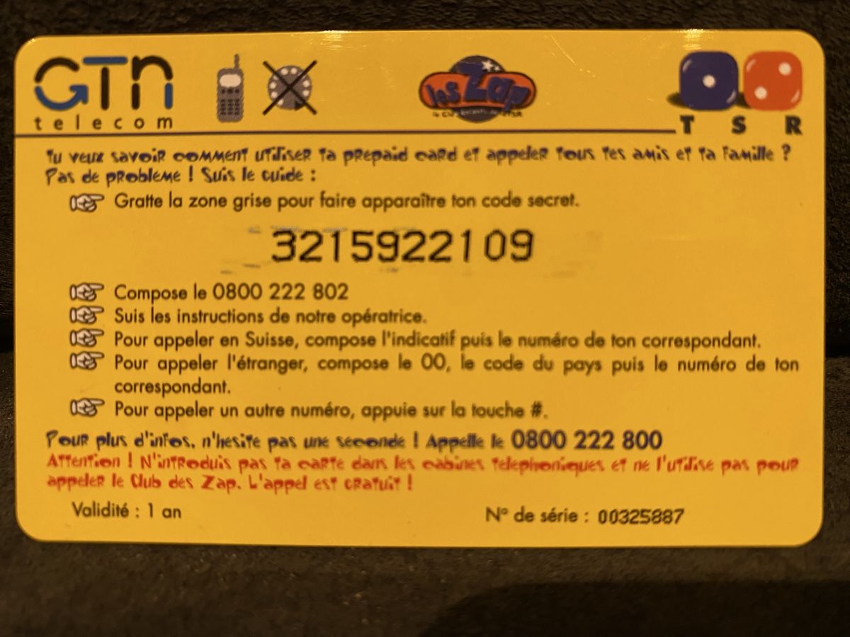 Telefon- & Taxkarten: Carte – Gebraucht aus Lausanne von babacard10 1