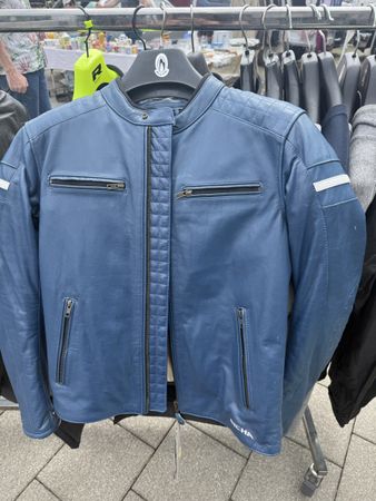 Richa Neue Lederjacke, Motorradjacke, Blau, Gr. 50 Top!