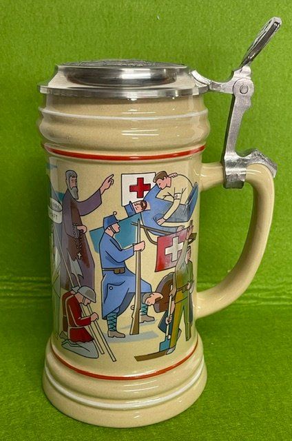 Bicchieri: Bierkrug mit Zinndeckel - 700 Jahre Eidgenossenschaft – Nuovo e nell'imballaggio originale da Oberrieden venduto da Ket25 2