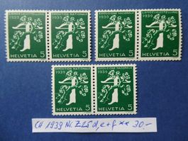 CH 1939 Nr. Z25d, e + f postfrisch **
