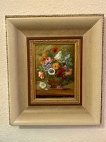 Blumen Stillleben Bild mit Rahmen gemalt
