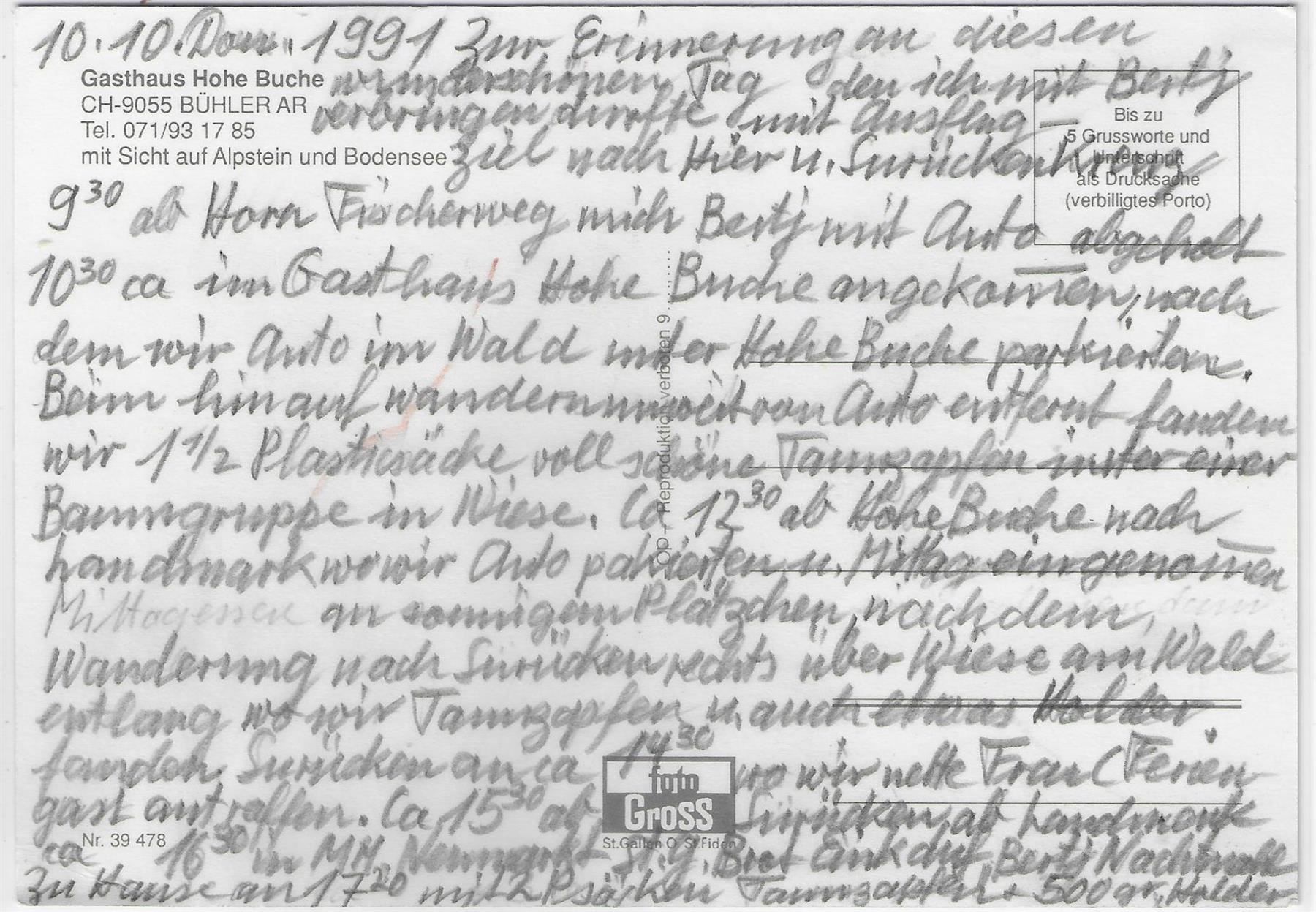 Cartoline postali: Gasthaus Hohe Buche - Bühler AR – Antico da Ettingen venduto da Kartenplanet 1