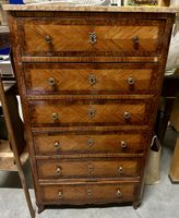 Meuble semainier en bois de plaquage, XlXe