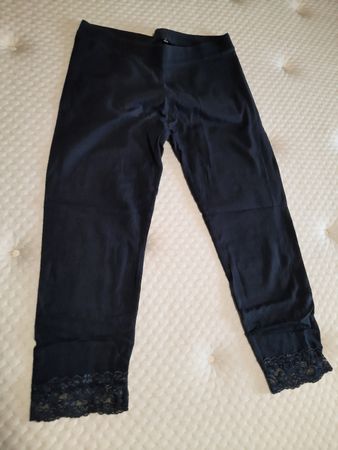 Leggins kurz 3/4 dunkelblau mit Spitze Grösse S 👗💙
