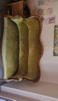 Antiker 3-Sitzer Sofa, Olivgrün, Vintage Look,
