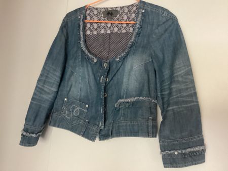NILE JACKE / JEANSJACKE Gr.M kurze Jacke/Blazer / blau